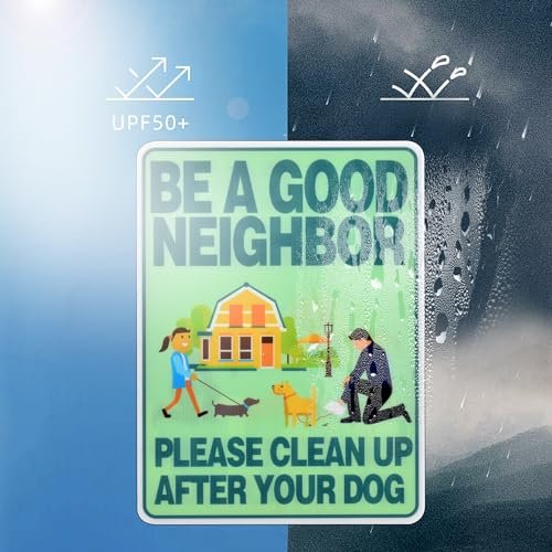 Clean Up After Your Dog Sign with Metal Stakes, Double Sided No Dog Poop Sign