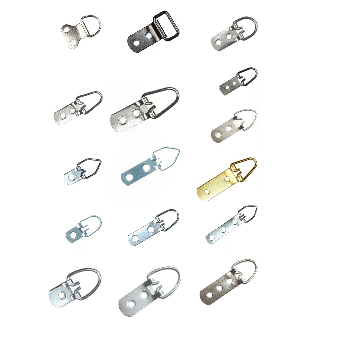Silver Golden Triangle D-ring Strap Hanger Oil Painting Mirror Pict3de Frame Art Hanger Hanging Photo Wall Hooks Plastic 2pcs