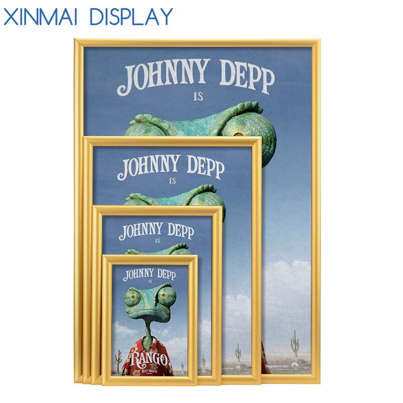 Advertising signage gold poster frame