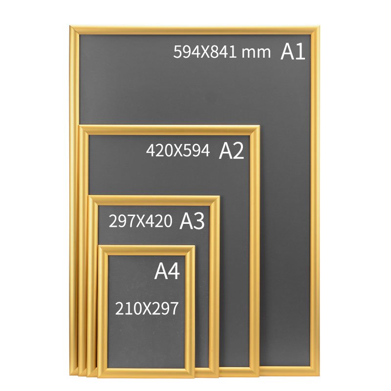 Advertising signage gold poster frame