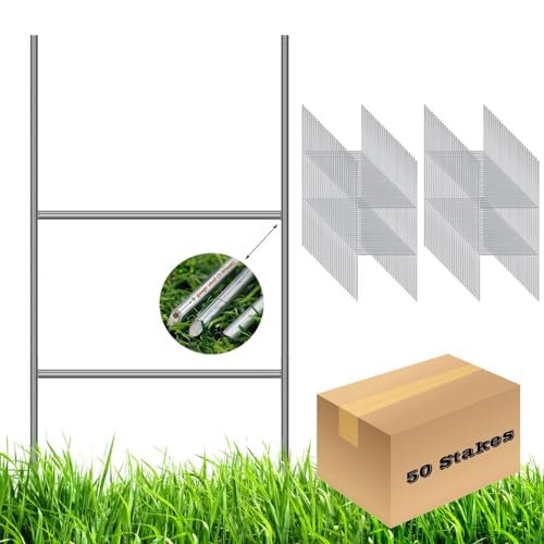 VIBE INK 24"x10" Heavy Duty Metal H-Stakes Frame Wire Stakes - Yard Sign Stake - Lawn Sign .