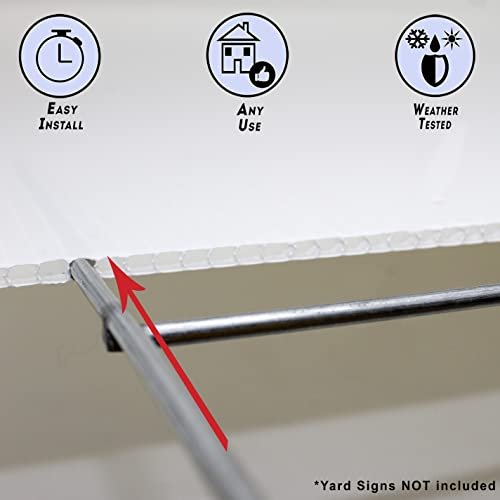 VIBE INK 24"x10" Heavy Duty Metal H-Stakes Frame Wire Stakes - Yard Sign Stake - Lawn Sign .