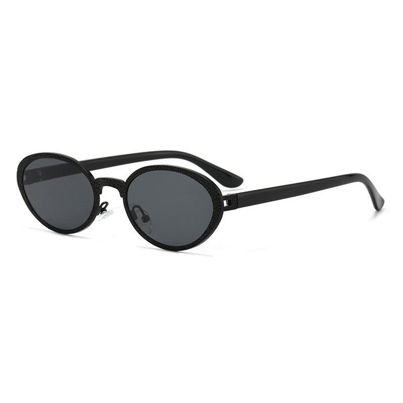 Popular wholesale small oval metal luxury vintage sun glasses fashion famous brand women's Sunglasses for ladies