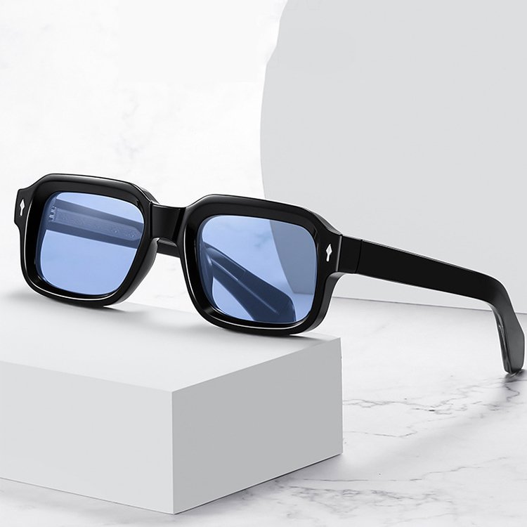 Chunky Rectangle Unisex UV400 Shades Myopia Glasses Frames high quality vintage retro designer sunglasses thick lenses 2024