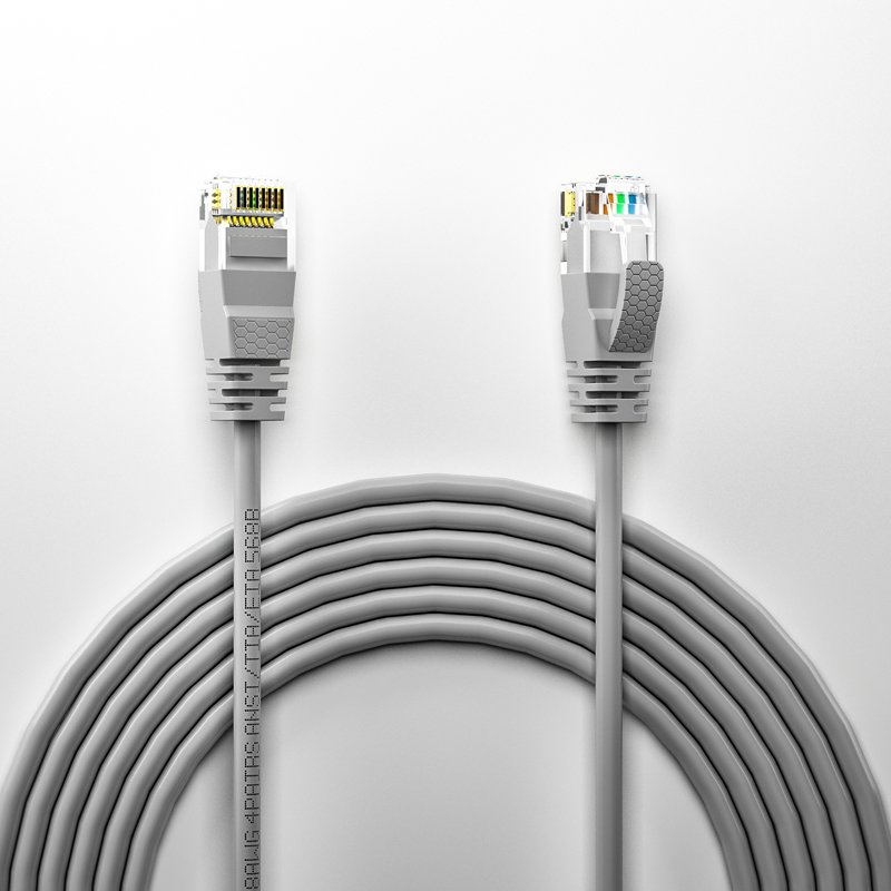 UTP Patch Cable Copper Conductor Premium Quality Pure Injection Moulding Cat6a PVC M12 Connector 8 Pin Cat 8 Sftp 288 Fibra 2.8