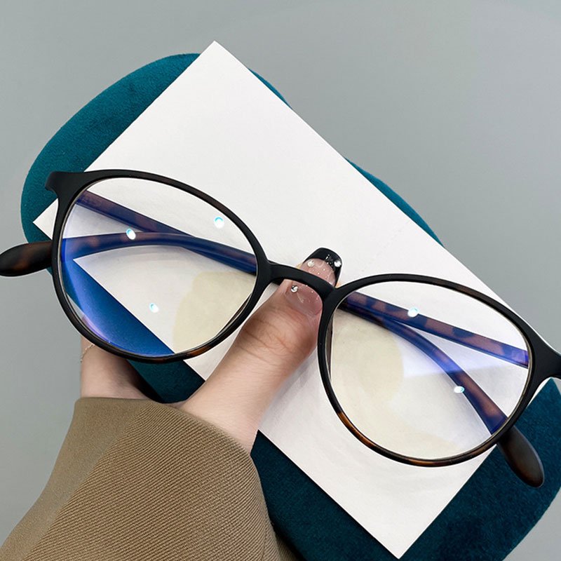 TR90 ultra-light round small frame anti-blue light glasses with matching lenses
