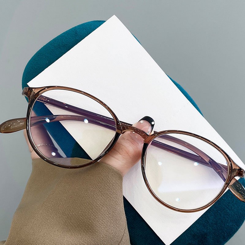 TR90 ultra-light round small frame anti-blue light glasses with matching lenses
