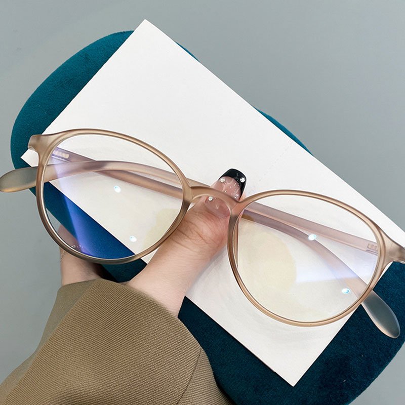 TR90 ultra-light round small frame anti-blue light glasses with matching lenses