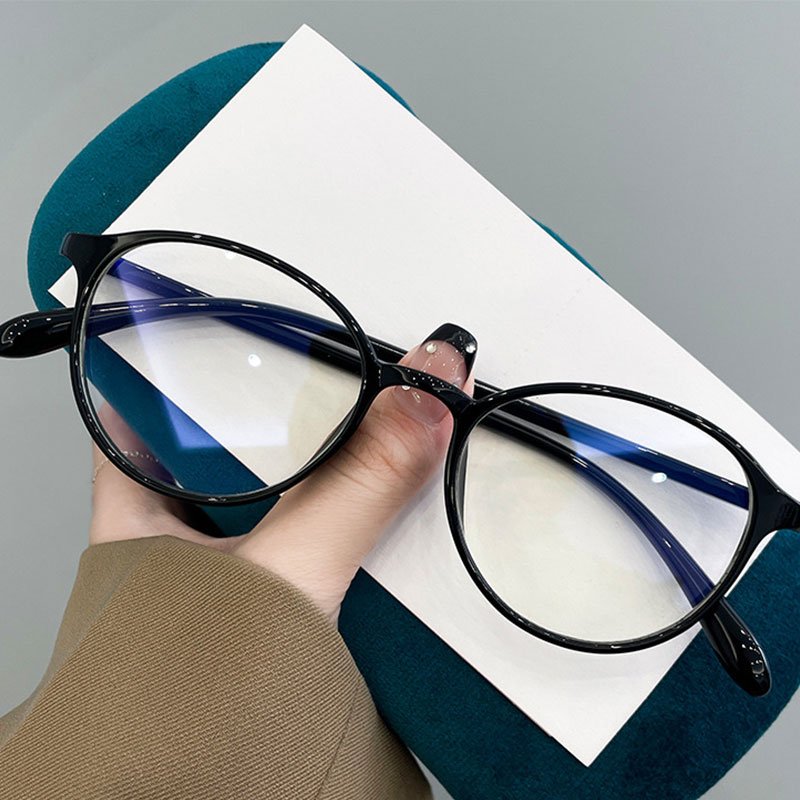 TR90 ultra-light round small frame anti-blue light glasses with matching lenses