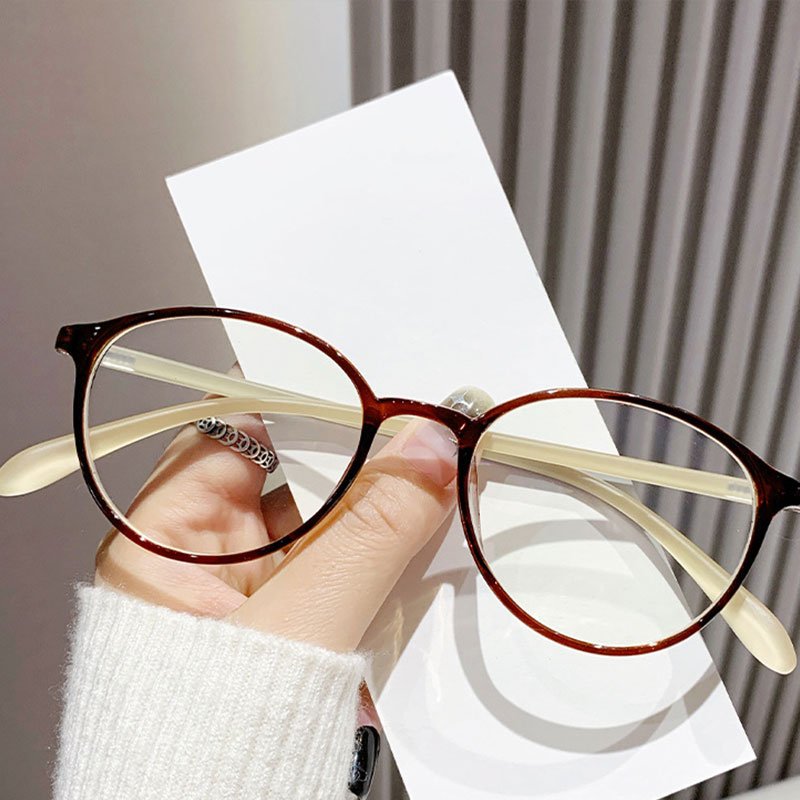 TR90 ultra-light round small frame anti-blue light glasses with matching lenses