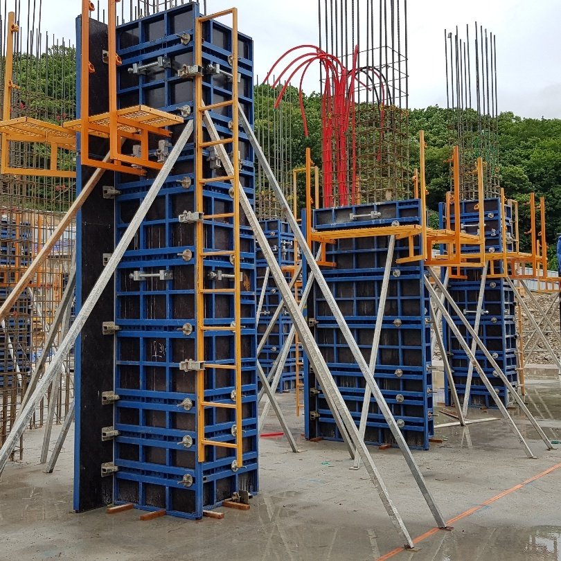 Easy erection B-Form Adjustable Column & Shear wall Modular Vertical Steel Formwork Shuttering system for Concrete Construction