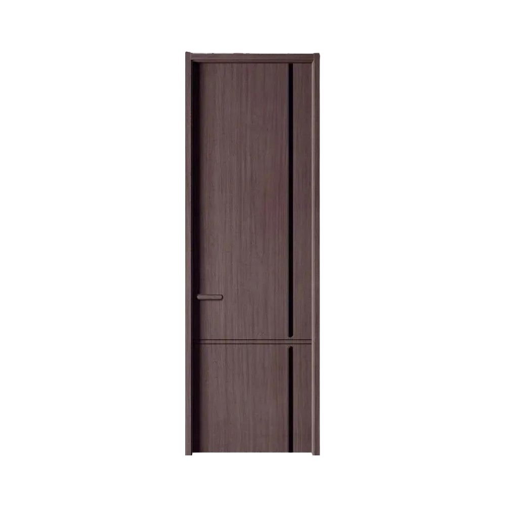 Modern Durable MDF PVC Door Bathroom Waterproof Push Pull Opening Finished Surface Fiberglass Wooden Interior Space Using