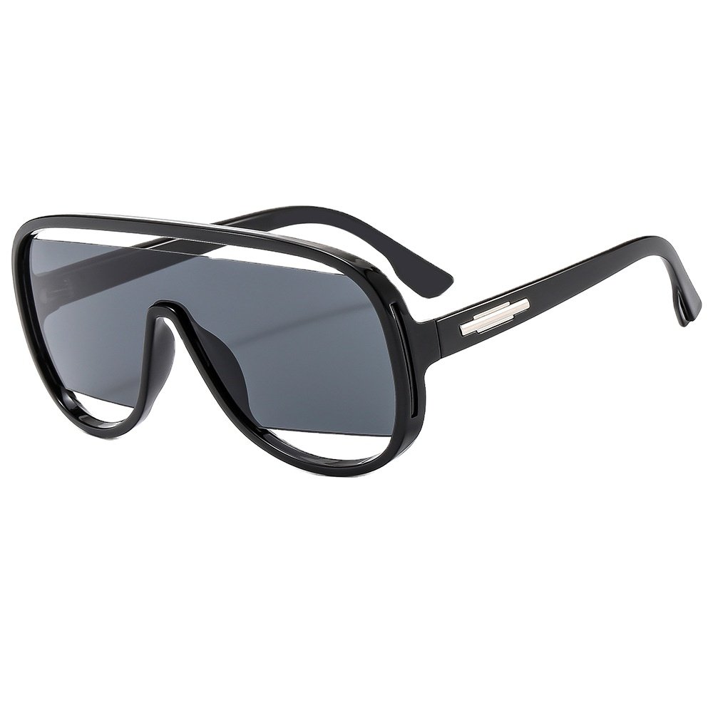 2024 Luxury in stock big frame hollow out steampunk sunglasses oversized one piece uv400 sunglasses