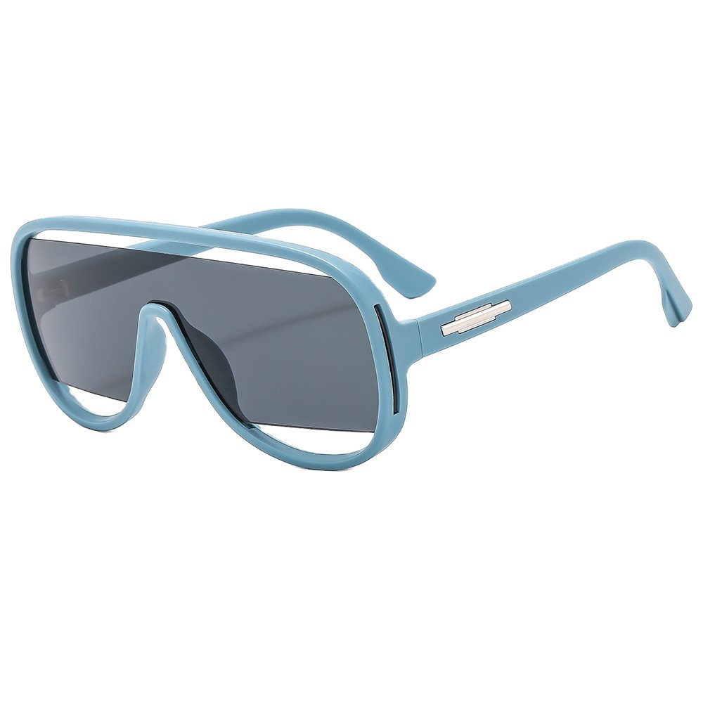 2024 Luxury in stock big frame hollow out steampunk sunglasses oversized one piece uv400 sunglasses