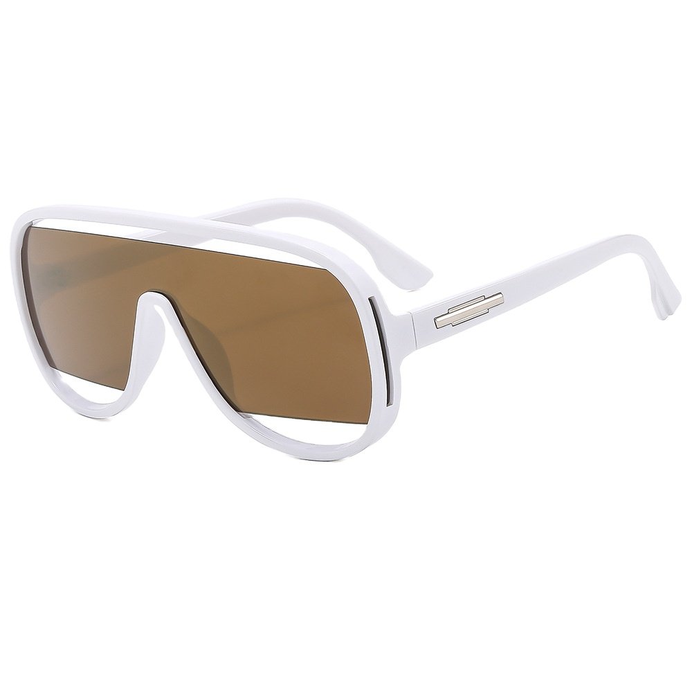 2024 Luxury in stock big frame hollow out steampunk sunglasses oversized one piece uv400 sunglasses