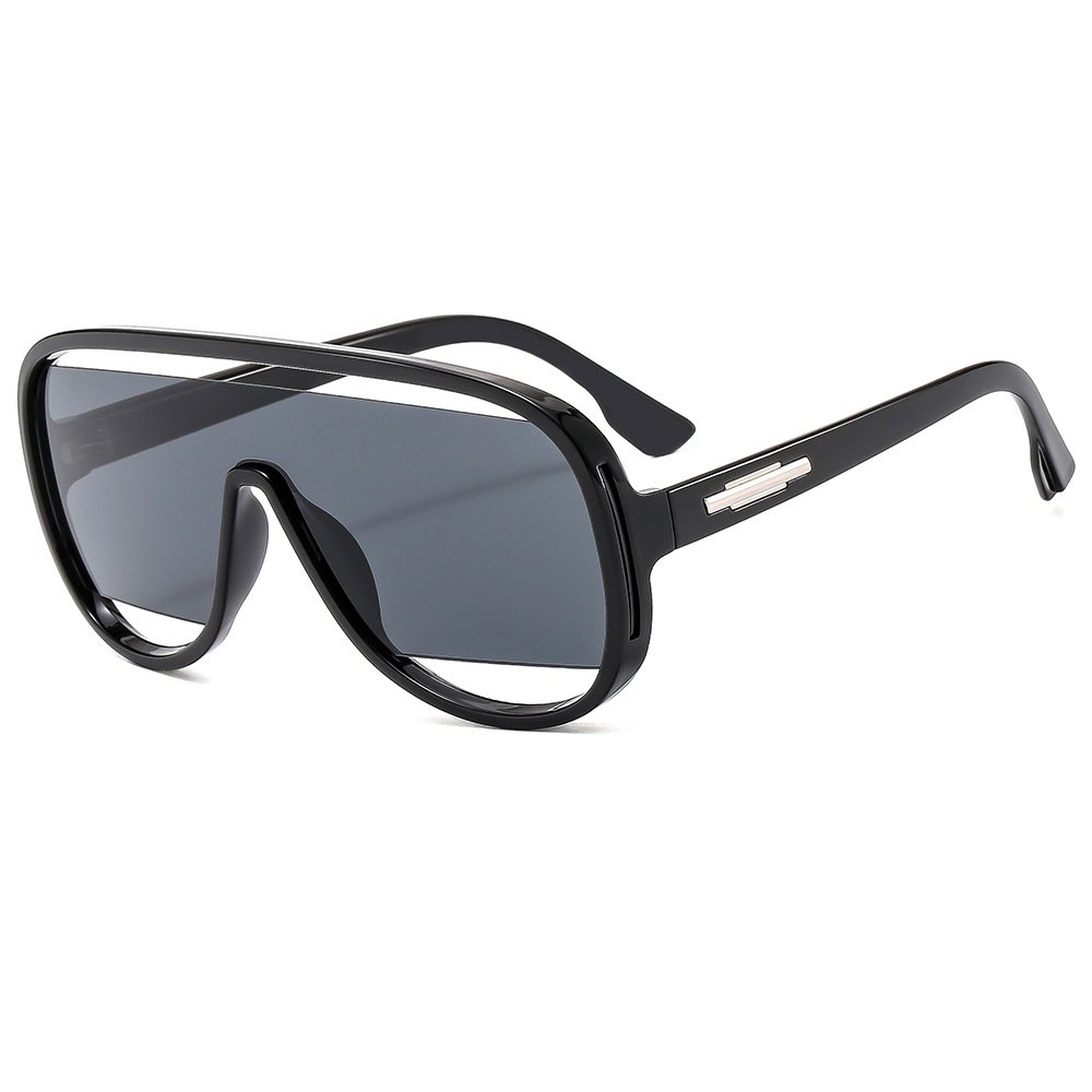 2024 Luxury in stock big frame hollow out steampunk sunglasses oversized one piece uv400 sunglasses