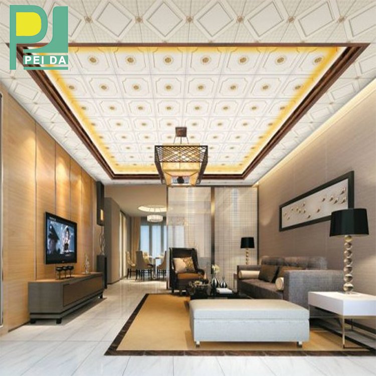 Competitive Pice Interior Waterproof PVC False Ceilings Tiles For Living Room Decoration
