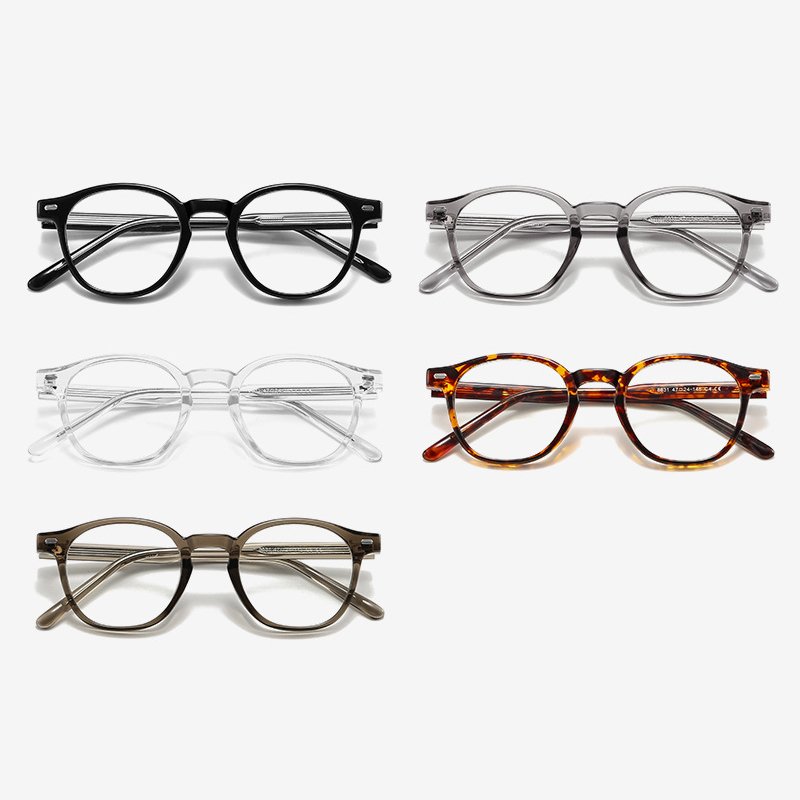 XUEDIAO Round Optical Eyewear Transparent Grey TR90 Frames Anti Blue Light Eye Glasses for Ladies Myopia Eyeglasses