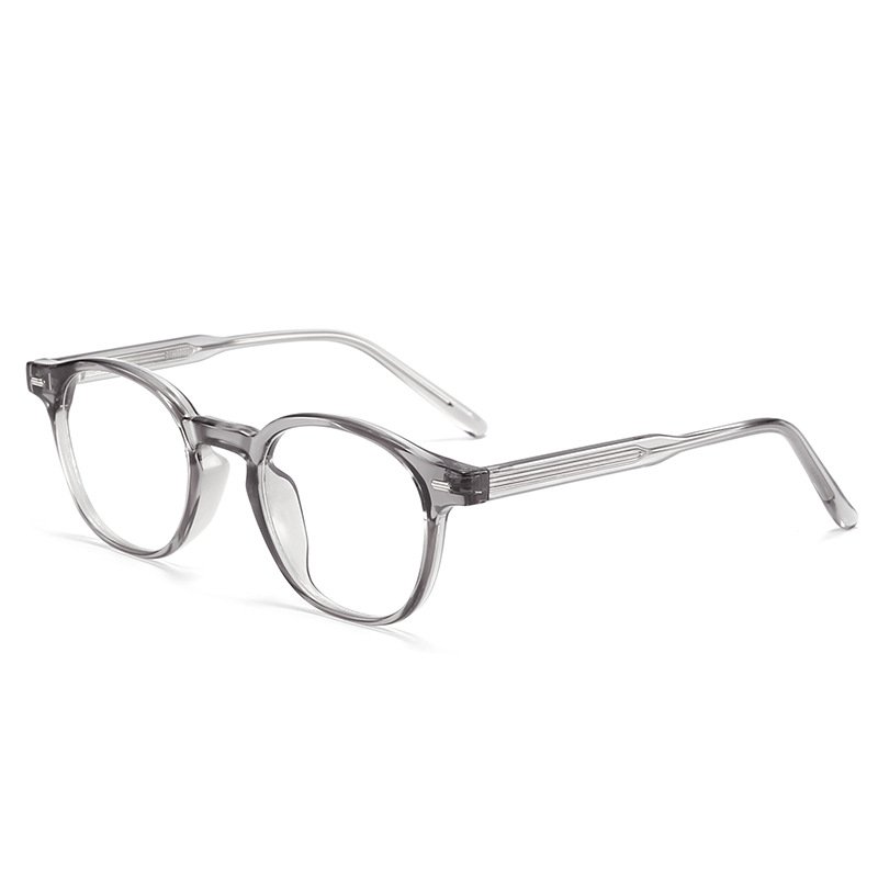 XUEDIAO Round Optical Eyewear Transparent Grey TR90 Frames Anti Blue Light Eye Glasses for Ladies Myopia Eyeglasses