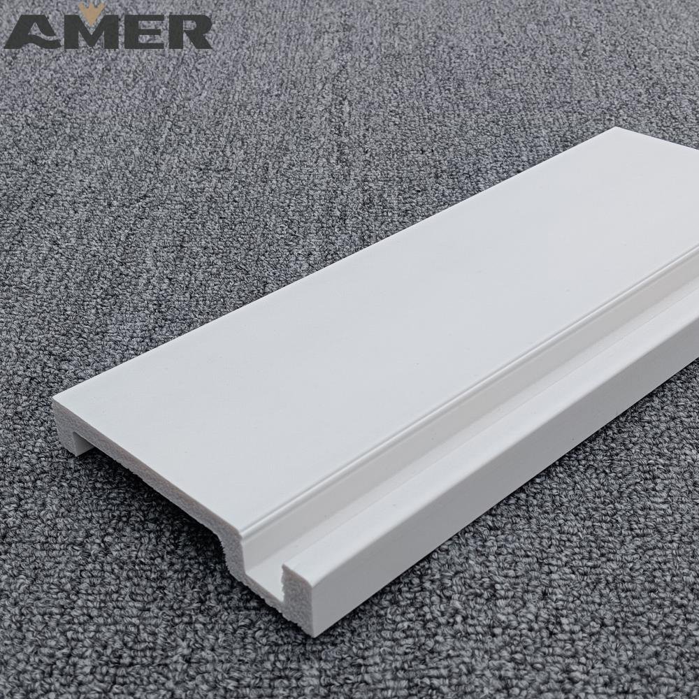 Amer OEM customizable factory polystyrene ps model base board skirting frame line led white board house