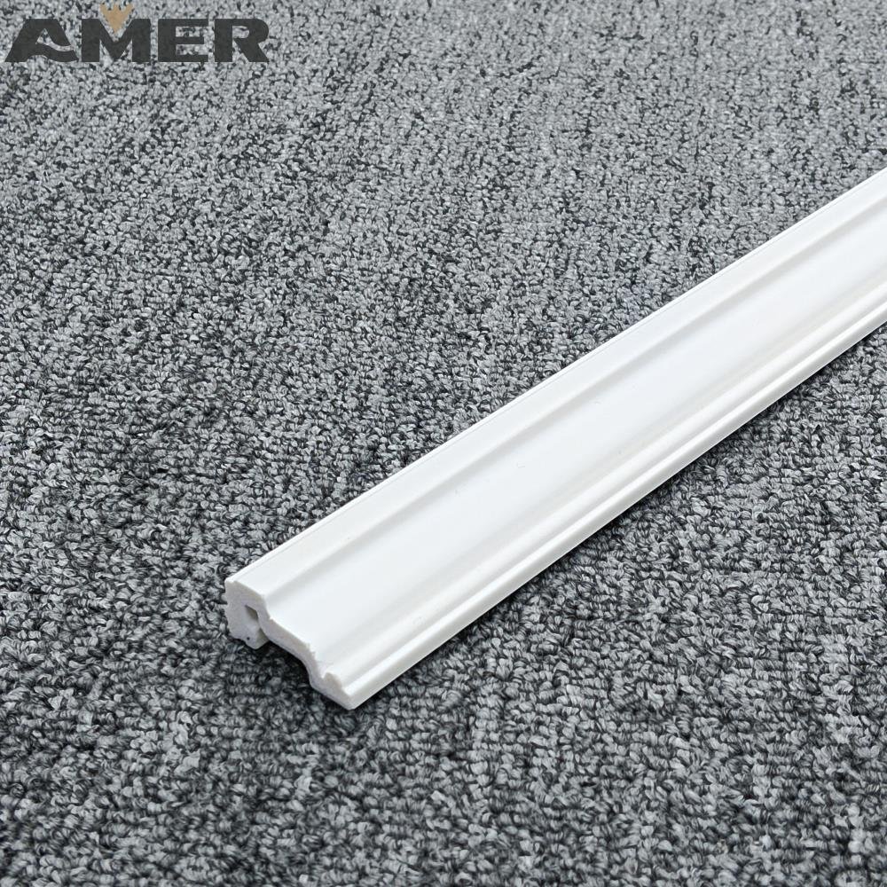Amer OEM customizable factory polystyrene ps model base board skirting frame line led white board house