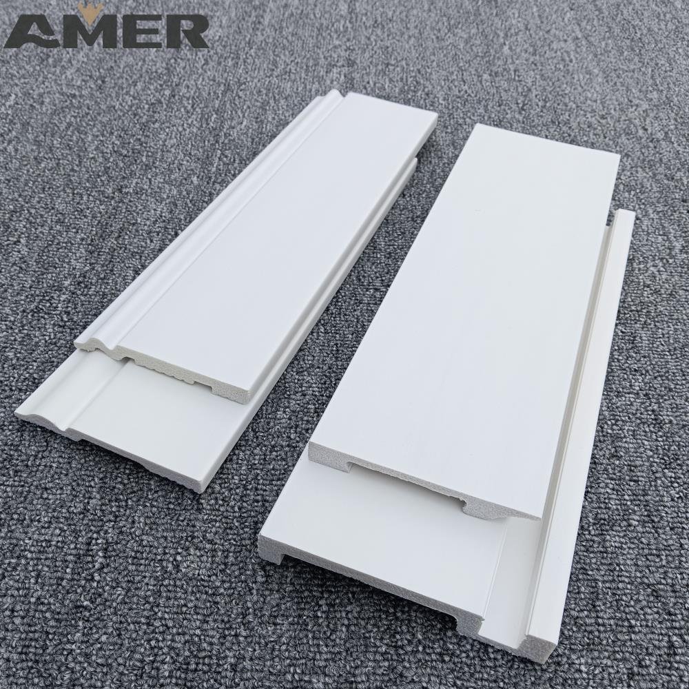 Amer OEM customizable factory polystyrene ps model base board skirting frame line led white board house
