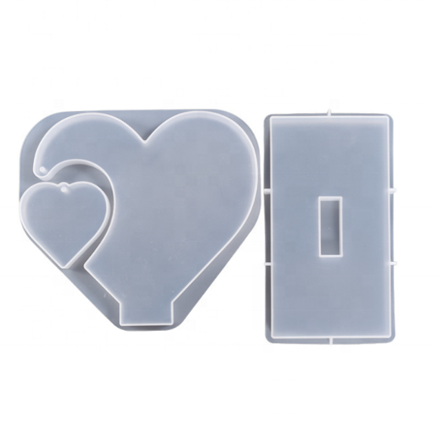 DLR1270 factory wholesale diy crystal glue resin plaster big love heart small love heart picture frame splicing silicone mold
