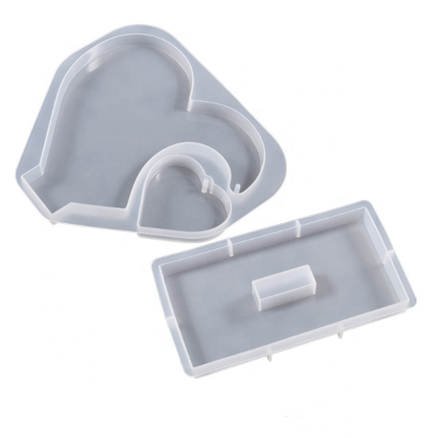 DLR1270 factory wholesale diy crystal glue resin plaster big love heart small love heart picture frame splicing silicone mold