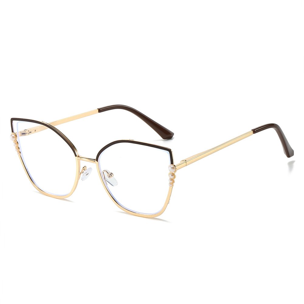 2023 New trendy women square optical eyewear metal oversized eyeglasses vintage big frame anti blue light glasses frame