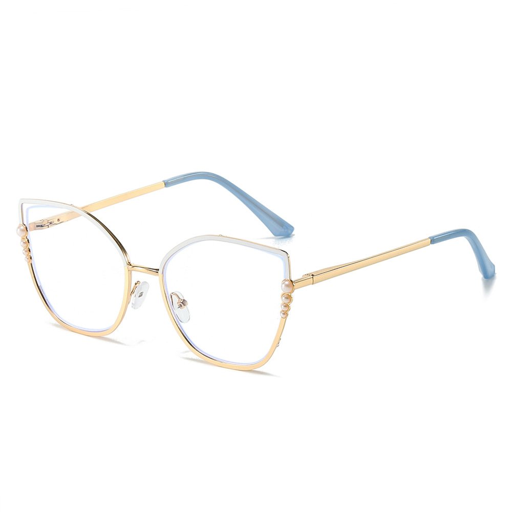 2023 New trendy women square optical eyewear metal oversized eyeglasses vintage big frame anti blue light glasses frame