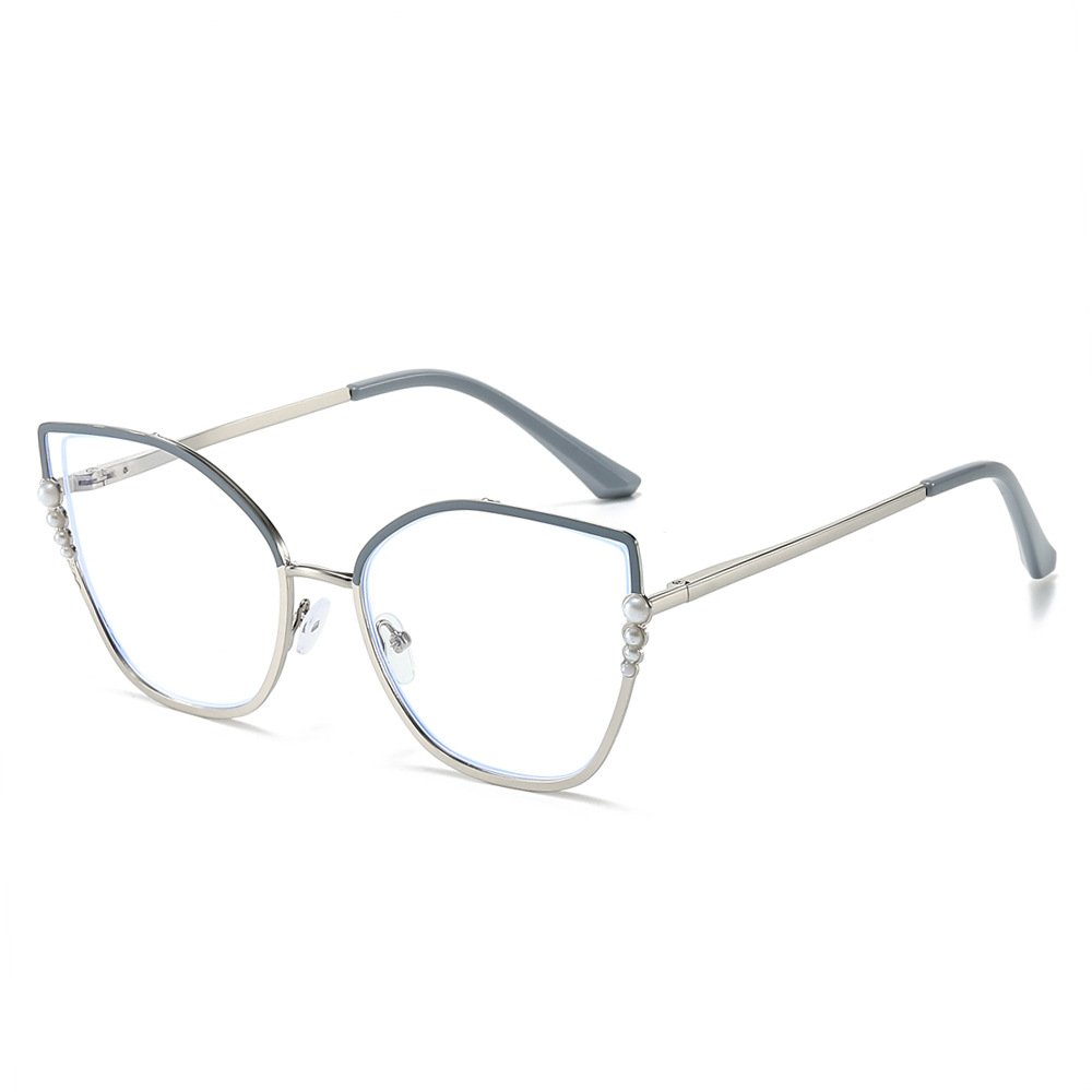 2023 New trendy women square optical eyewear metal oversized eyeglasses vintage big frame anti blue light glasses frame
