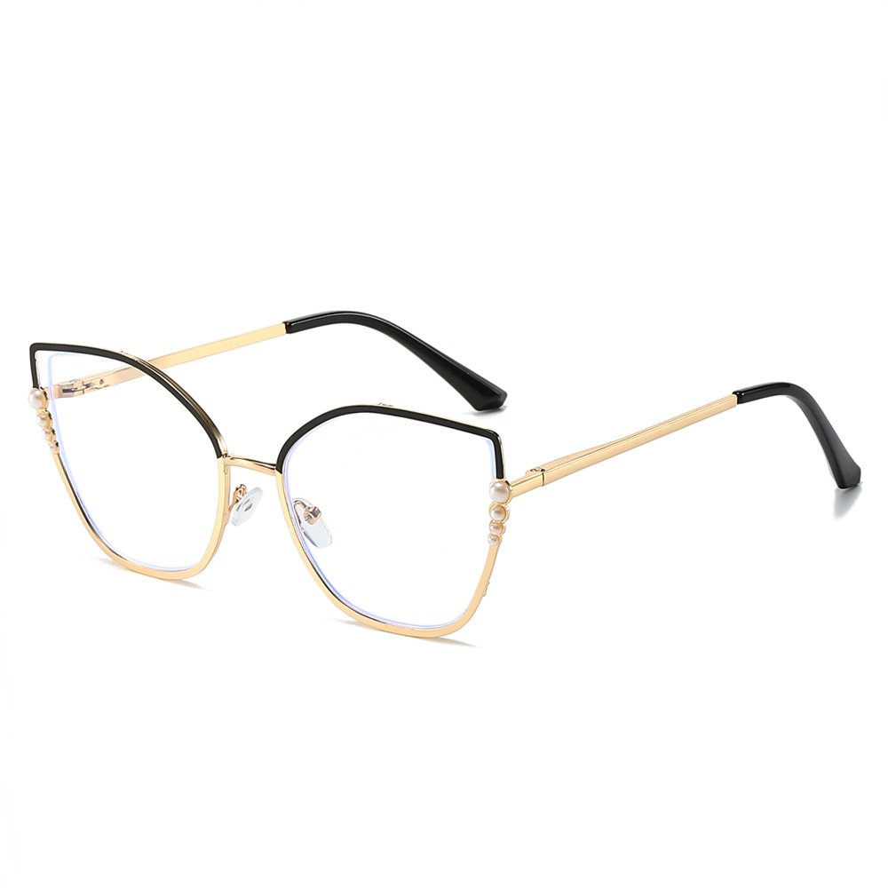 2023 New trendy women square optical eyewear metal oversized eyeglasses vintage big frame anti blue light glasses frame
