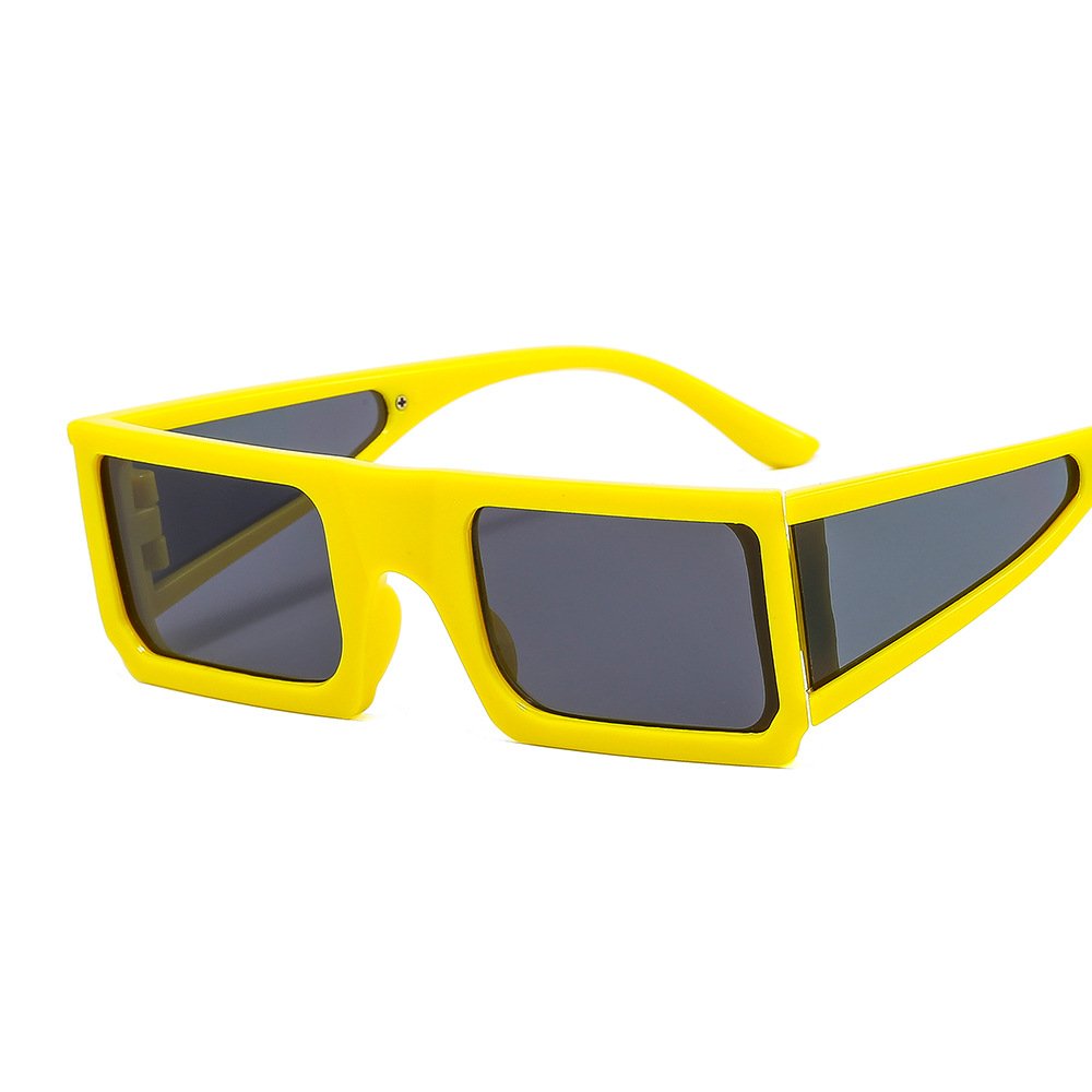 JH5004 Fashion Leopard Rectangle Sunglasses Flat Top Square Eyewear Shades Ins Trendy Gradient Punk Sun Glasses