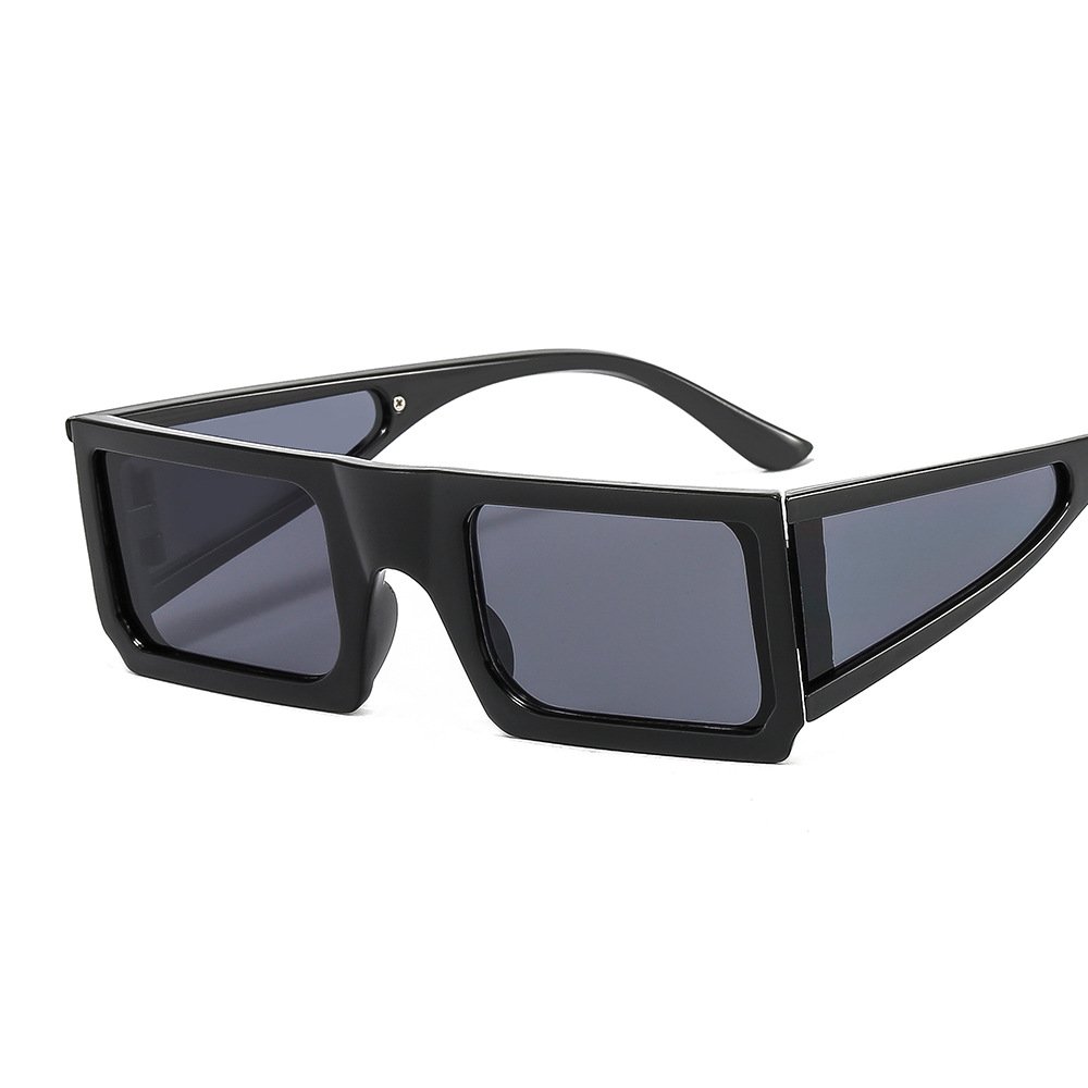 JH5004 Fashion Leopard Rectangle Sunglasses Flat Top Square Eyewear Shades Ins Trendy Gradient Punk Sun Glasses