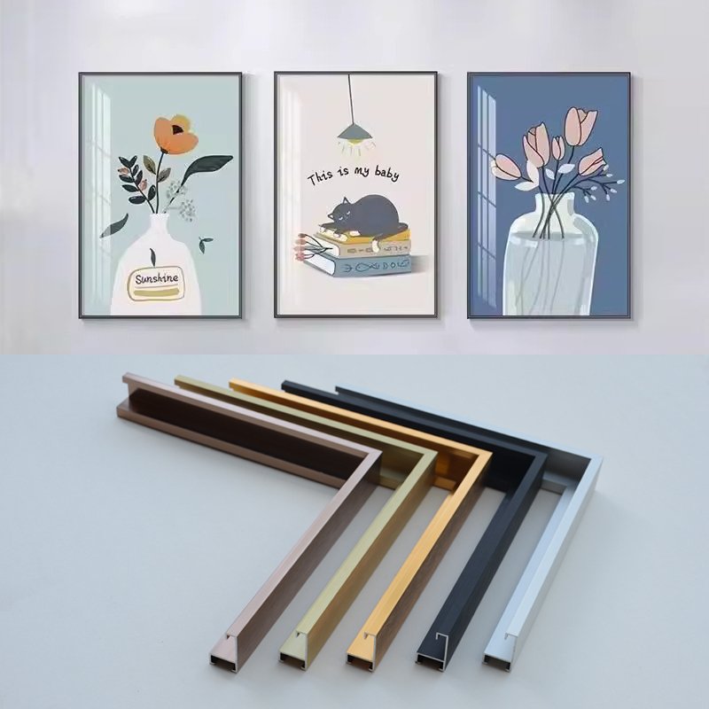 Factory Outlet Customized Metal Poster Frame Skin Color Aluminium Picture Frames Moulding Aluminum Profile