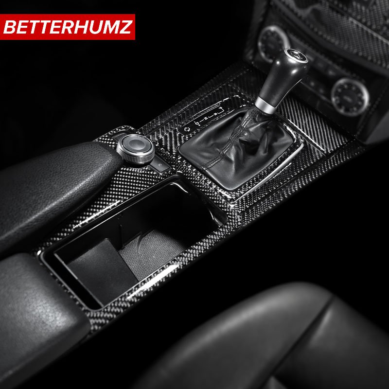 Carbon Fiber Central Control Panel Stickers Frame Trim For Mercedes W204 C Class 2007-2013 Car Accessories Interior Mouldings
