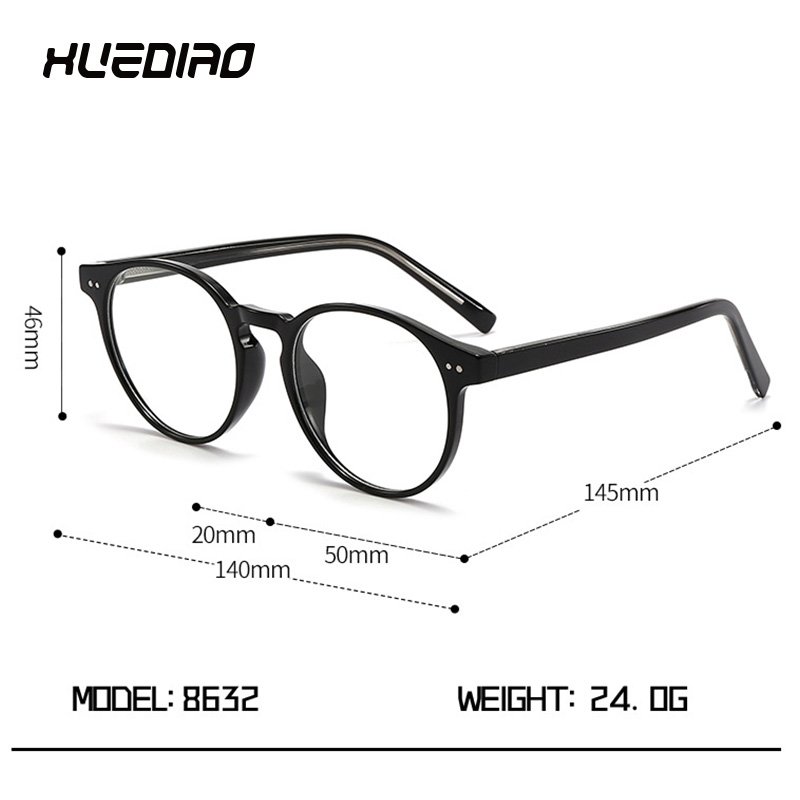 XUEDIAO The New Round Plain Anti Blue Flat Mirror For Men and Women Korean Fashion Version Basic Street Style Optical Frames