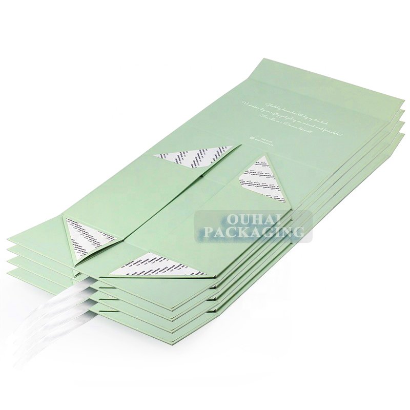 Luxury Flat Pack Folding Cardboard Paper Box Ribbon Closures Book Shaped Folding Packaging Gift Boxes With Magnetic Lid