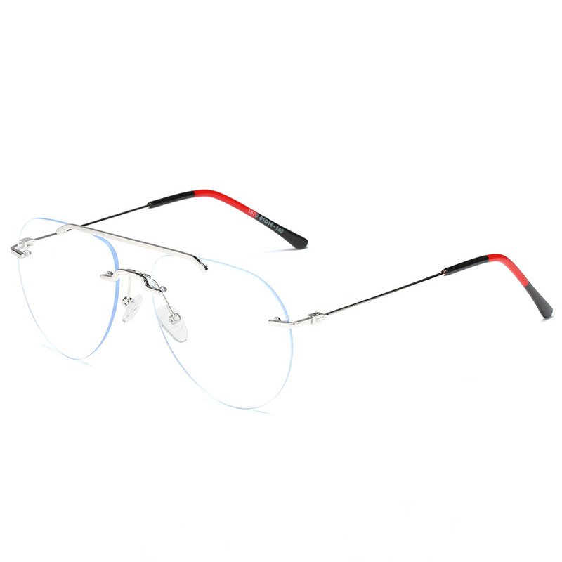 QSKY Yiwu Jiuling eyewear fashion oversize unisex spectacles frameless double beam rimless blue ray glasses anti blue light