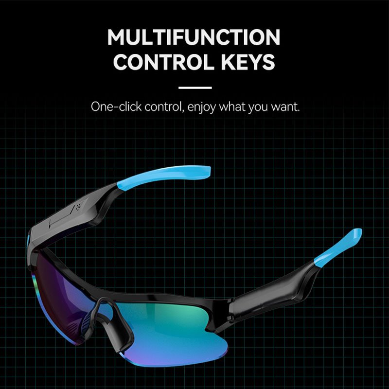 Bluetooth Sunglasses Polarized Lens Outdoor Sports Sunglasses UV Protection with PC Frame Fashion Style for Adults