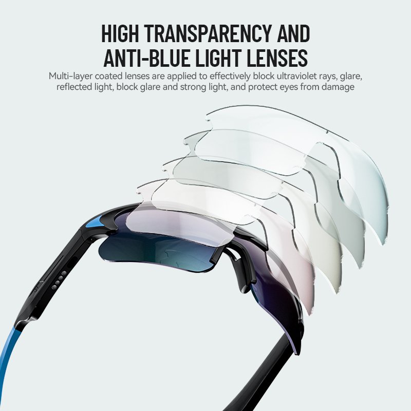 Bluetooth Sunglasses Polarized Lens Outdoor Sports Sunglasses UV Protection with PC Frame Fashion Style for Adults