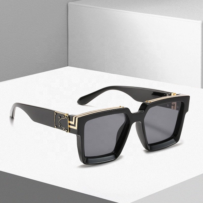Hot Fashion Brand Designer Millionaire Sunglasses Oversize Retro Thick Square Frame Steam Punk luxury Women Sun Glasses