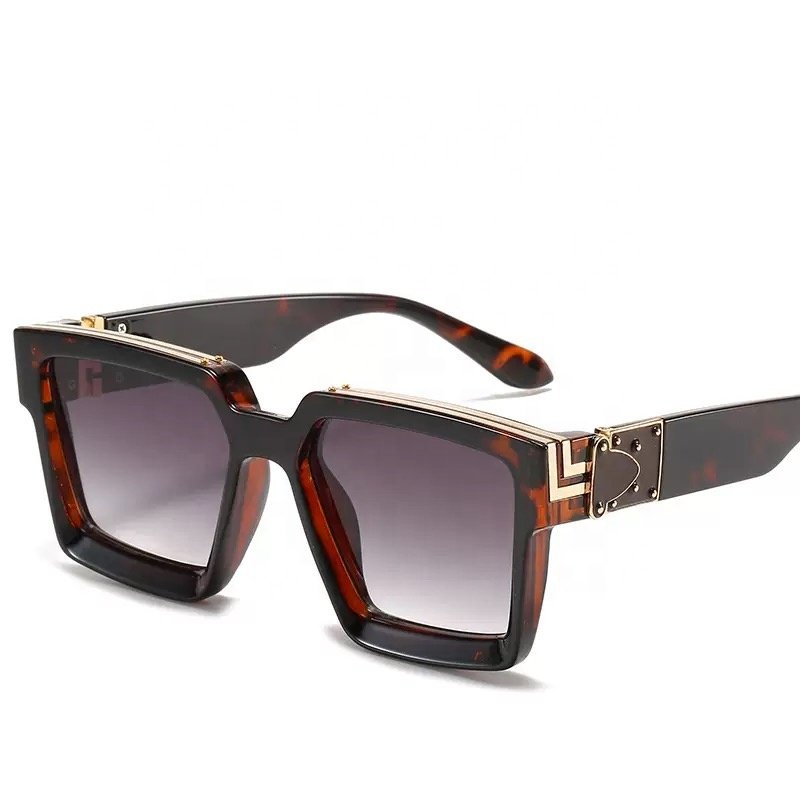 Hot Fashion Brand Designer Millionaire Sunglasses Oversize Retro Thick Square Frame Steam Punk luxury Women Sun Glasses