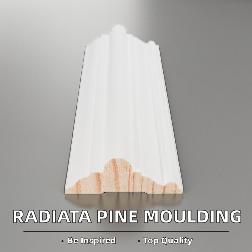 Modern Design Radiata Pine Finger Joint Window Trim Moulding White Primed for Indoor Use for Hotels