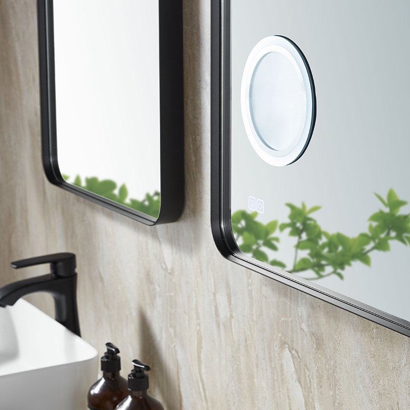 Luxury Smart Touch Screen Framed Waterproof Mmirror Bathroom Moisture-proof Android Square Mirrors With Led Light