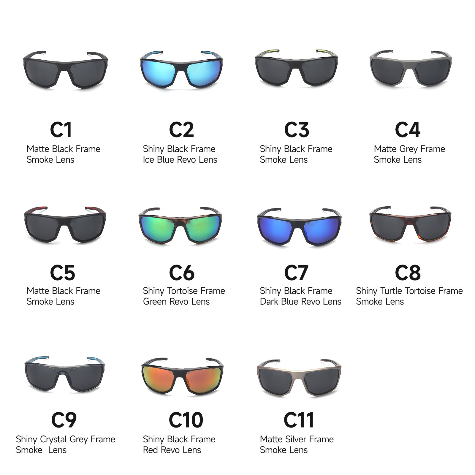 Fashion UV400 Polarized Driving Fishing Sunglasses Custom TR90 Anti-Glare Unisex Outdoor Sports Bike Glasses