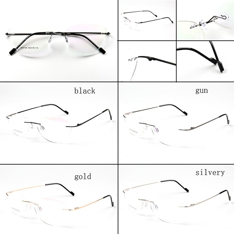 2024 High Quality Rimless Frame Square Eyewear B-Titanium Eyewear Custom Logo