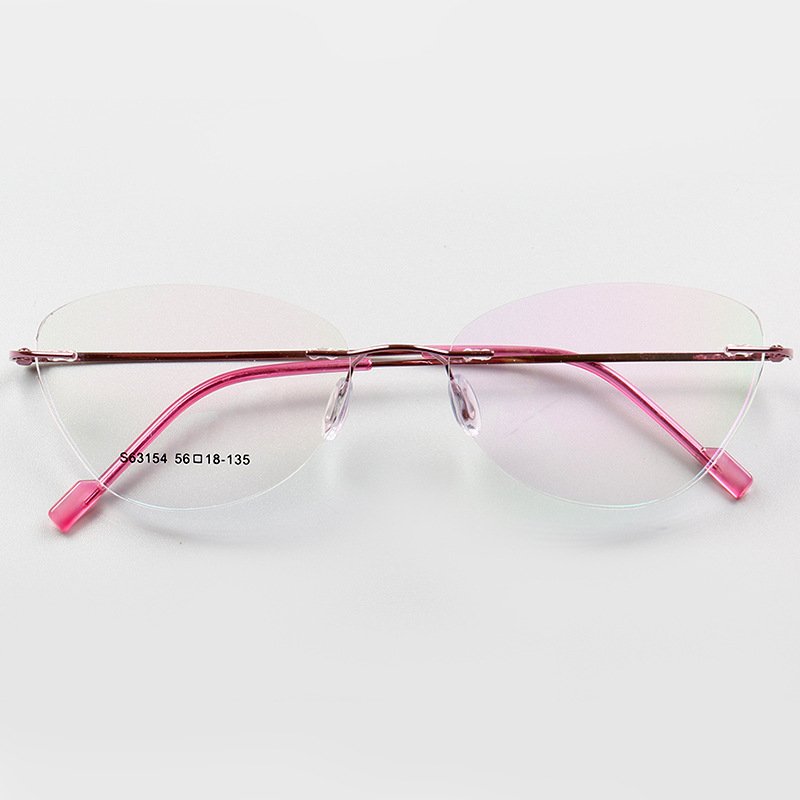 2024 High Quality Rimless Frame Square Eyewear B-Titanium Eyewear Custom Logo