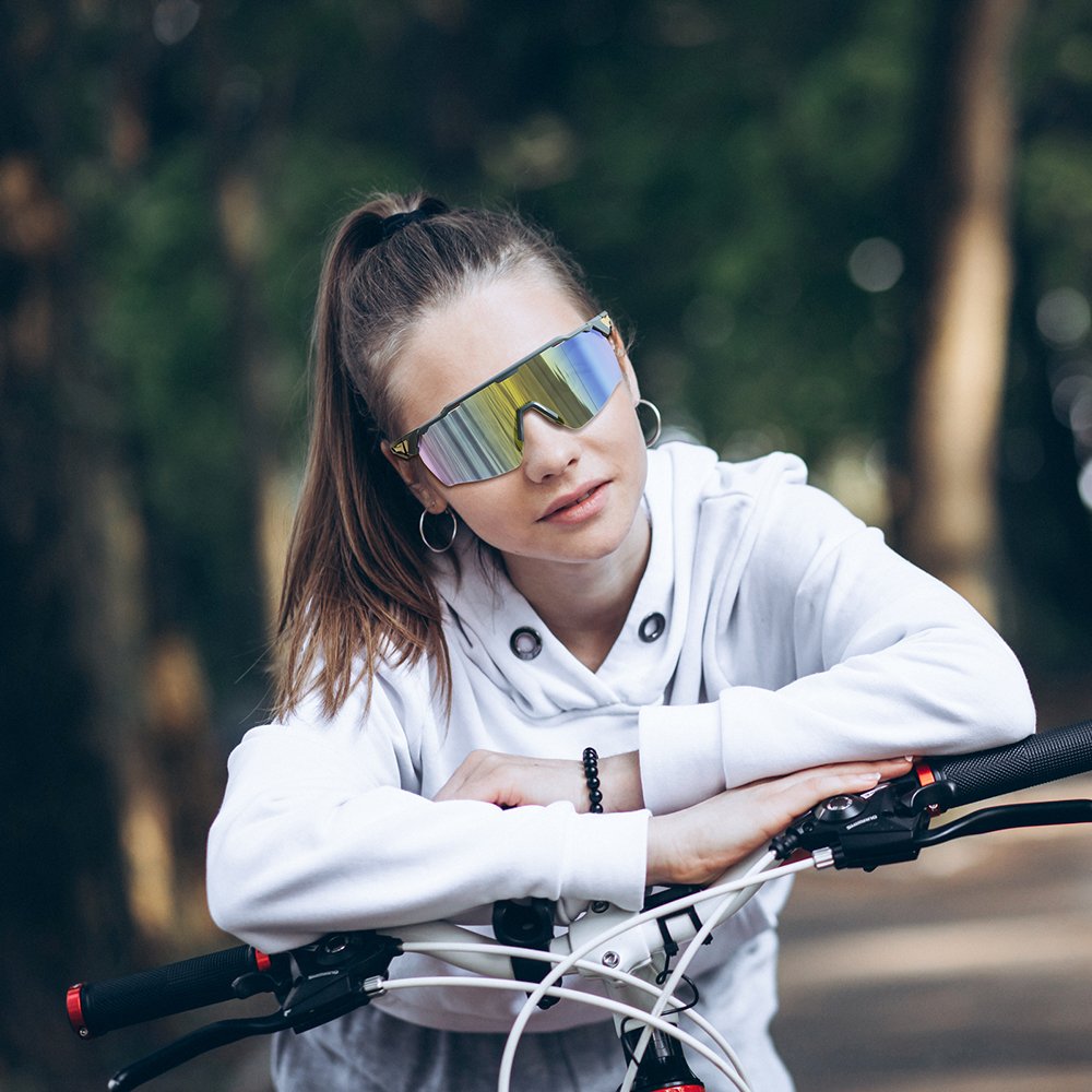 Custom PC Lens Windproof Running Glasses TR90 Half Frame UV400 Unisex Outdoor Sports Road Bike Cycling Sunglasses