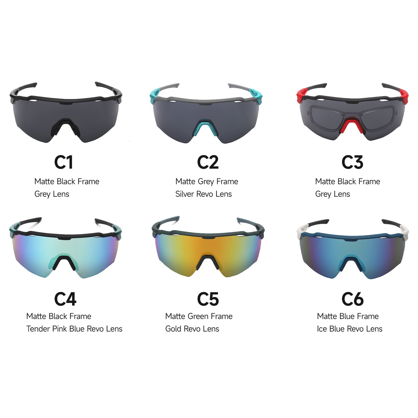 Custom PC Lens Windproof Running Glasses TR90 Half Frame UV400 Unisex Outdoor Sports Road Bike Cycling Sunglasses